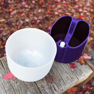 440Hz 9inch Choose notes clear white crystal singing bowl with purple bag, free suede mallet and rubber O-ring A B C D E F G NOTES