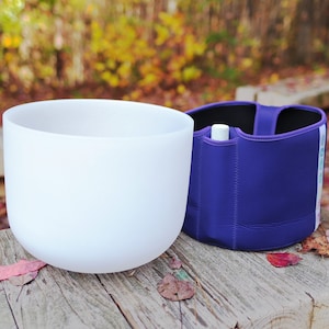 440Hz 11inch F note clear white crystal singing bowl with purple bag free mallet and O-ring for sound healing relaxation meditation