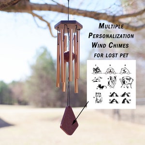 Personalized Pet Memorial Wind Chimes: Engraved Outdoor Sympathy Gift