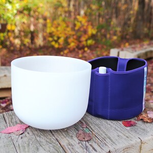 432 Hz 10 pouces Choisissez des notes bol chantant en cristal blanc transparent avec sac violet maillet en daim gratuit et joint torique en caoutchouc