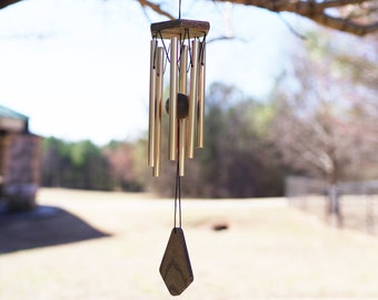 Campanas de viento de metal de bronce de 14 pulgadas para exteriores, jardín, curación de sonido, meditación, campanas de viento conmemorativas