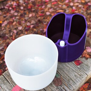 440Hz 12inch F note clear white crystal singing bowl with purple bag free suede mallet and rubber O-ring