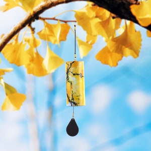 14inch Air Element Wind Chimes for Sound Healing Meditation | 5 Harmonic Pentatonic | Hand Crank Wind Chimes | Yellow color