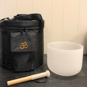 8inch 528Hz C Note Polished Crystal Singing Bowl with Bamboo Mallet, Rubber O-ring and Hard Carrying Bag for Meditation and Sound Healing