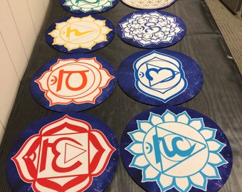 7 chakra Pad and flower of life Pad for Singing bowls and meditation tools