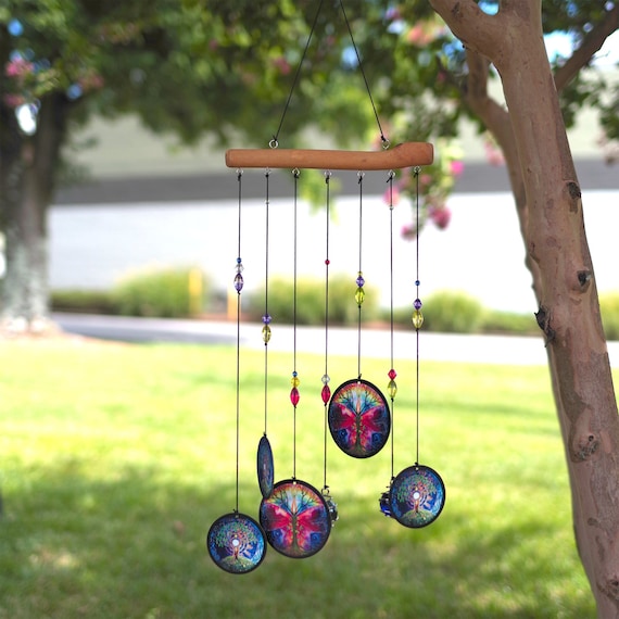 20 Metal Wind Chimes Wind Spinner for Outdoors Tree of Life Flower of Life  Wind Chime Gift -  Canada