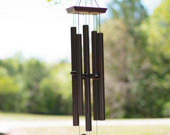 48inch Deep Tone Metal Wind Chimes Black color Large outdoors Beautiful Spirit Sound for sound healing meditation memorial wind chimes