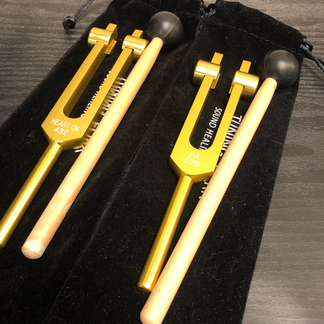 432hz 528hz Tuning Fork Set: Gold Metal Sound Healing - Etsy