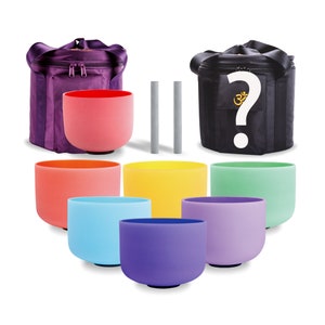 8&quot; C note + 10&quot; choose notes Perfect Pitch  2 crystal singing bowls set with a carrying bag, mallets and O-rings sound healing good gift