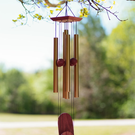 Metal Wind Chimes 36inches Gold Color for Outdoors Deep Tone Meditation  Sound Healing Memorial Wind Chime 