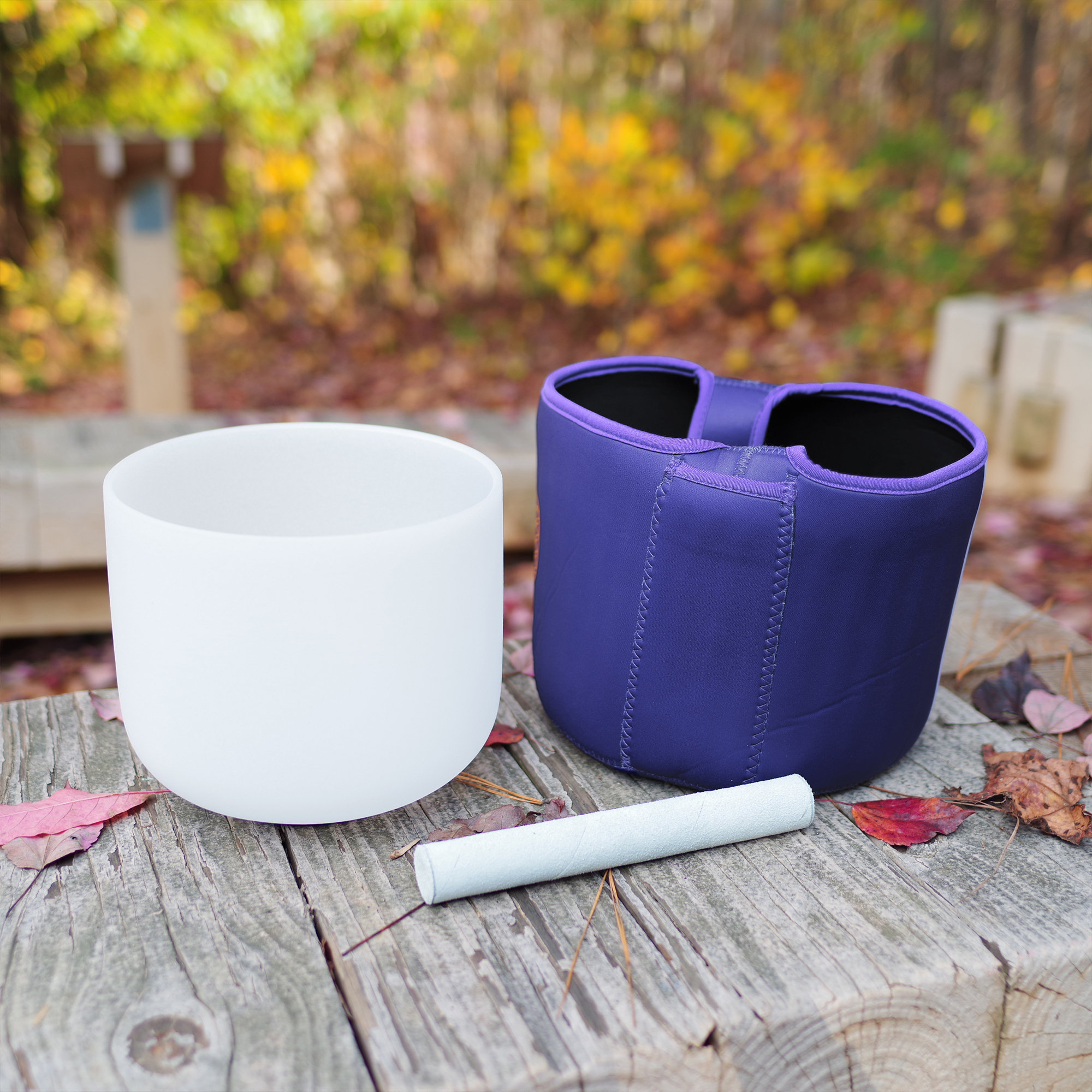 6インチフロストクリスタルシンギングボウルセット：B音