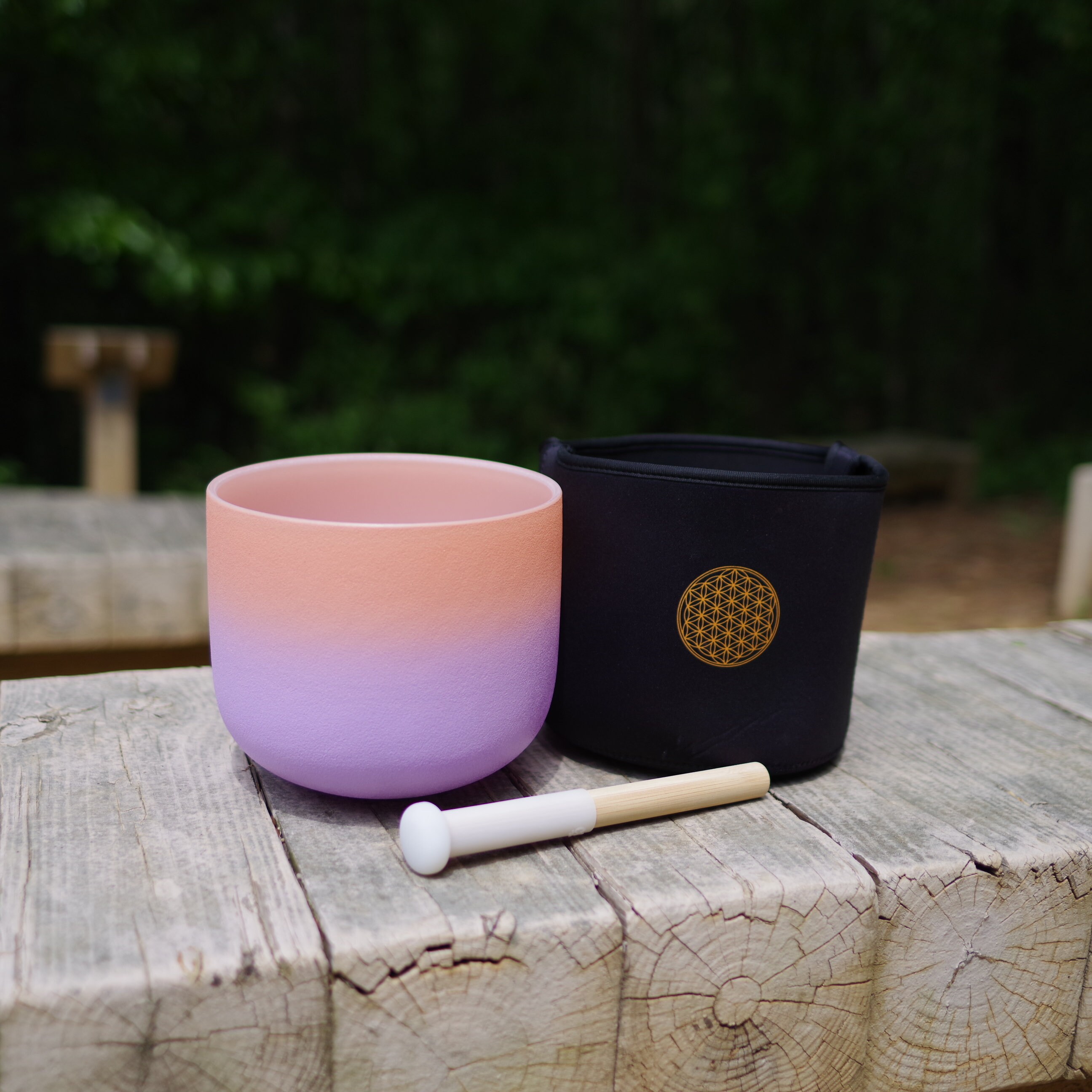 440Hz クリスタルシンギングボウル：8インチ B音、クラウンチャクラ