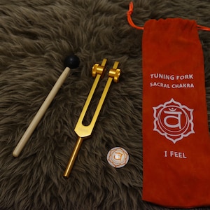 SACRAL Chakra Weighted tuning forks set for sound healing meditation