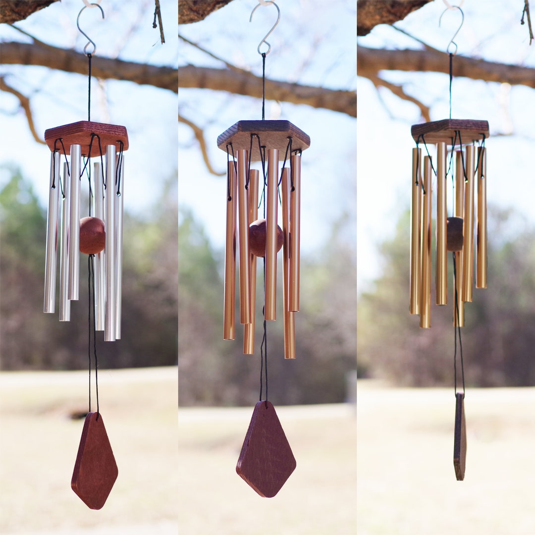 Personalized Christmas Wind Chimes-36 inch, 6 Tubes, Rose Gold-Christmas Gifts, Custom Name