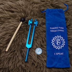 THROAT Chakra Weighted Metal Tuning Forks set 141.27Hz for sound healing meditation