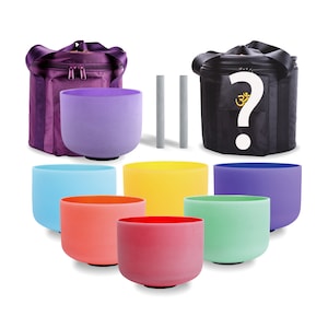 20 cm B Note + 10 cm wählen Sie Noten Perfect Pitch 2 Kristall Klangschalen Set mit einer Tragetasche, Mallets und O-Ringen Klangheilung gutes Geschenk