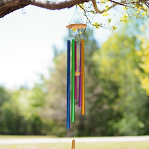 24&quot; Metal Wind Chimes for Outdoors 5 Tubes 5-color | windchimes memorial gift garden art