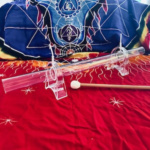 1046Hz C6 Note Single Crystal Harp Tube Perfect Pitch with Free mallet ,Sound Therapy Quartz Crystal