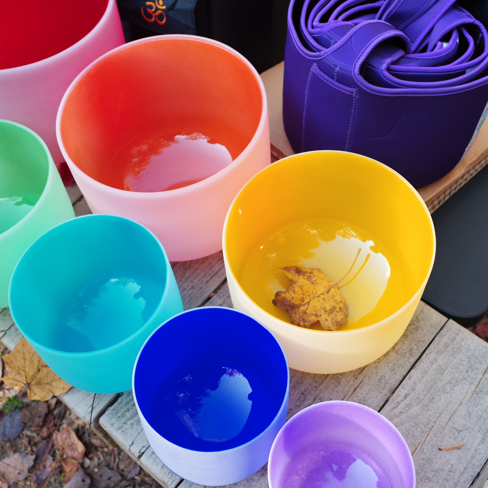 432Hz クリスタルシンギングボウルセット：7チャクラフロス