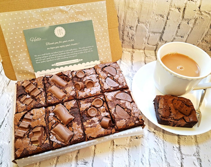Handmade Luxury Brownies Gift Box Selection Gift Message Included  Vegetarian Friendly