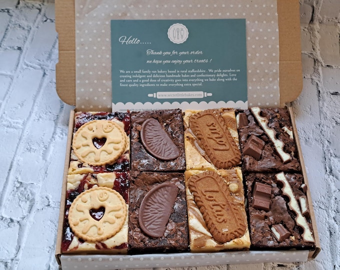 Brownies Blondies Letterbox Gift Personalised Gift Message Included Vegetarian Friendly