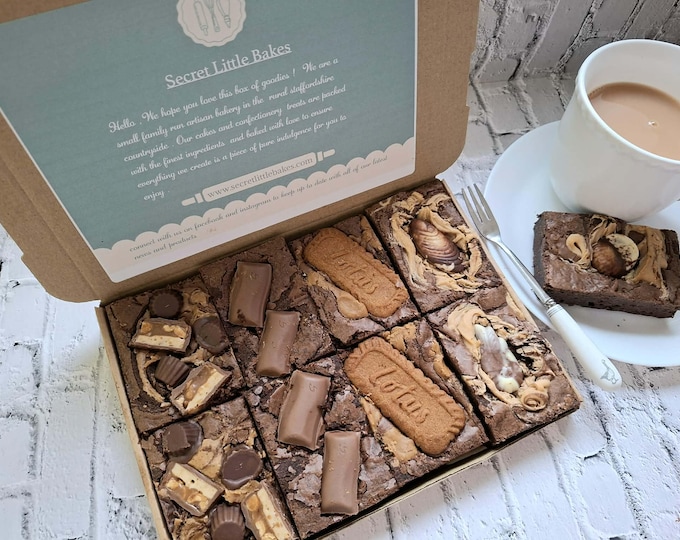 Handmade Luxury Brownies Gift Letterbox Selection Gift Message Included  Vegetarian Friendly