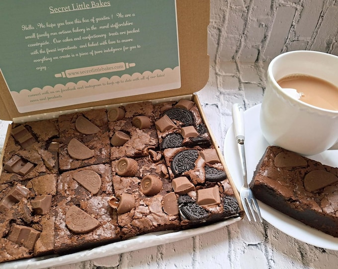 Handmade Luxury Brownies Gift Box Selection Gift Message Included  Vegetarian Friendly