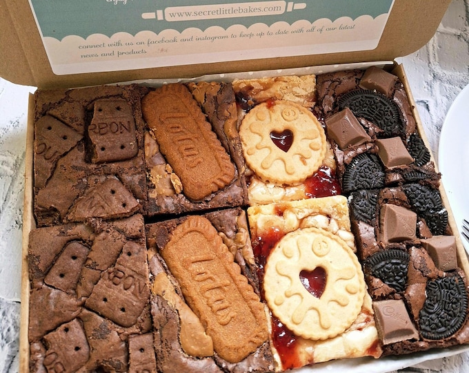 Handmade Luxury Brownies Biscuit Box Favorites Letterbox Gift Message Included  Vegetarian Friendly