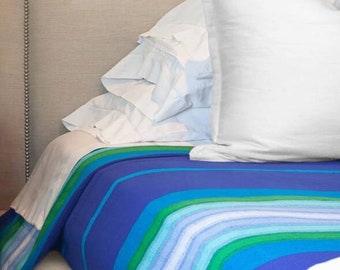 Bedspread, Queen Size King Size California King, Handwoven Cotton Bed Cover Coverlet, Striped Throw Blanket, Oversized Bedspread