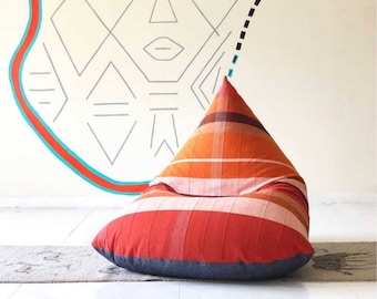 Funda para puf hecha a mano, ergonómica, para adultos y niños, para videojuegos y meditación, ética, regalo para niños y adultos (malaquita roja)