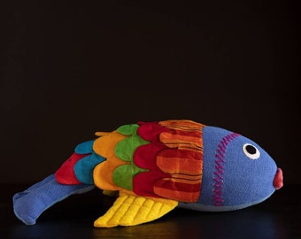 Stuffed Animal Toys - Handmade Natural Cotton Fabric and Safety Tested | Fish