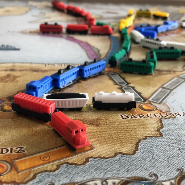 Ticket to Ride Train Pieces Etsy