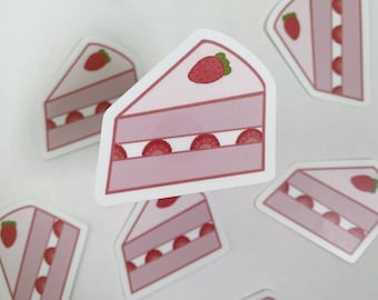 Adesivo da forno Adesivo da dessert Adesivo per torta di fragole Adesivo per alimenti Adesivo per fetta di torta Dolci da forno Adesivo fustellato per dessert alla fragola