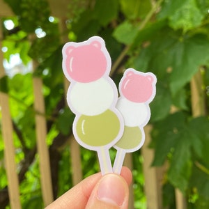 VINYL WATERPROOF Cute Bear Dango Sticker | Animal Dango |Japanese Snack | Cute | Kawaii | Bujo | Penpal | Laptop decal | Waterbottle decal