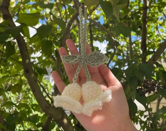 Crochet Lily of the Valley Keychain, Bag Charm, Headphone Charm, Cute Accessory