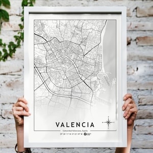 Valenzen Karte Poster, Valenien Karte Druck, Valenien personalisierte Karte Kunst, Spanien Stadtkarte Poster, Valenien Wandkunst, Valenien Reisegeschenk