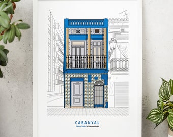 Valencia House Drawing Print, Valencia Travel Poster, Valencia Colourful Art, Spain Travel Print, Travel Art Collection, Home Art Decoration