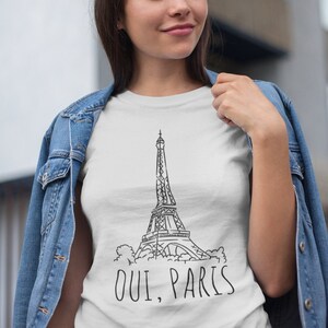 Oui Paris T-Shirt: Eiffel Tower Graphic Tee, Travel Gift
