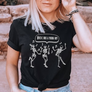 Elder Emo T-Shirt: Dancing Skeletons, Millennial Emo Subculture