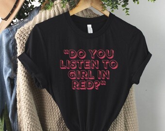 Luister je naar Girl In Red | Lesbian Gift | Subtiele Pride T-| met korte mouwen Lesbisch LHBT shirt | Pride shirt | Lesbische T-Shirt Vrouwen