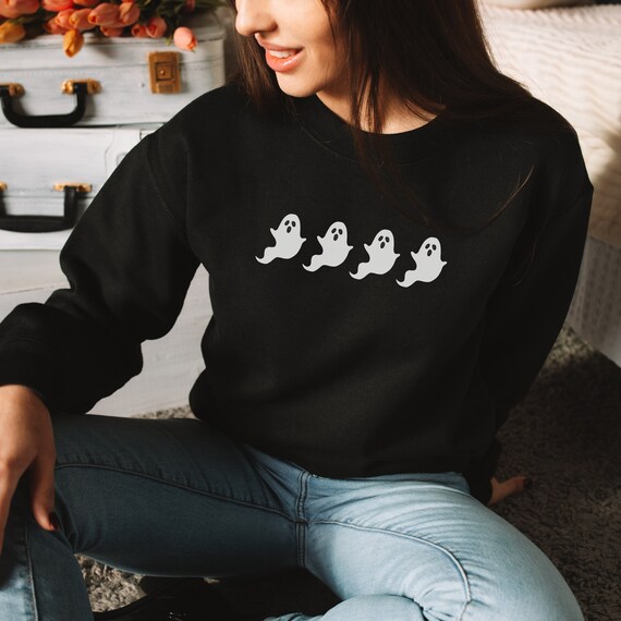 Ghost Sweatshirt, Ghost Sweater, Ghosts Sweatshirt, Halloween Crewneck Sweatshirt Gift, Halloween Sweater Gift, Spooky Season, Boo