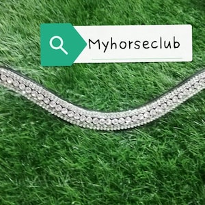 Bling Stirnband,Strassstein Stirnband,Silber Stirnband Kristall Stirnband 5 Reihig Leder Klar Kristall Trensenstirnband Dressur Premium