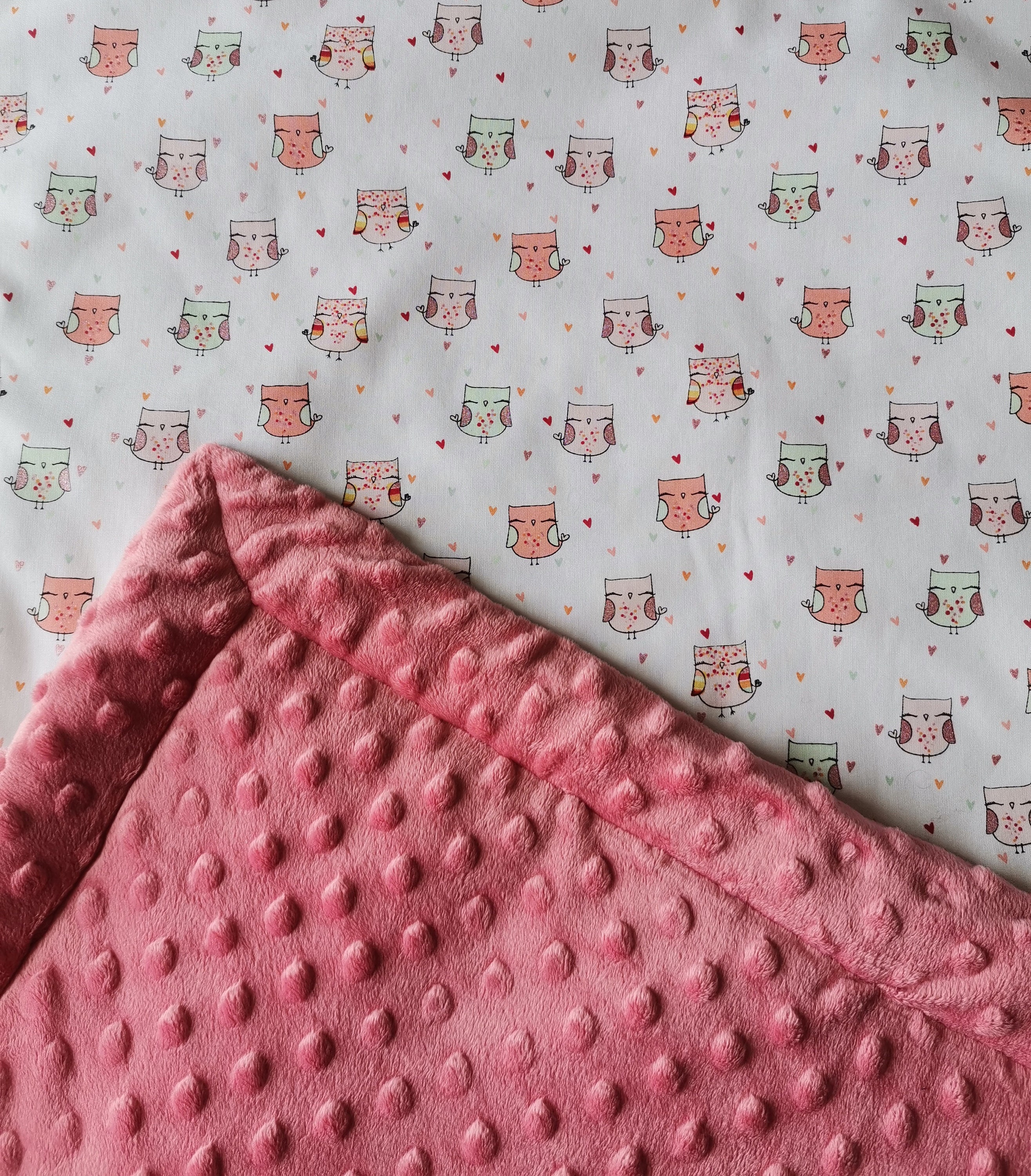 Couverture de Bébé Chaude en Coton Minky et Ouate