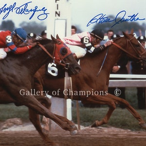 Affirmed 1978 Preakness Stakes Photo Double Signed