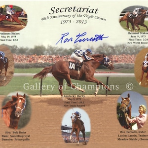 Secretariat 40th Anniversary Triple Crown Collage Signed Ron Turcotte