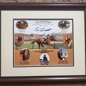 Secretariat 40th Anniversary Collage 8x10 Framed Signed Ron Turcotte