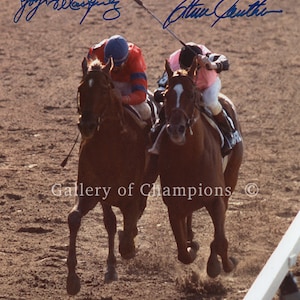 Affirmed  / Alydar 1978 Belmont Stakes Photo #412 Double Signed