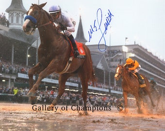 Justify 2018 Kentucky Derby Remote Photo Signed Mike Smith