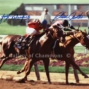 Affirmed  / Alydar 1978 Belmont Stakes Photo #408 Double Signed