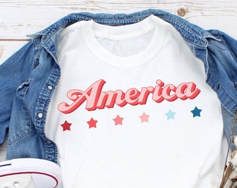 Retro America Shirt, America Shirt, Patriotic Shirt, Memorial Day Shirt, Fourth of July T-Shirt, USA Shirt, Retro 4th of July Shirt, America